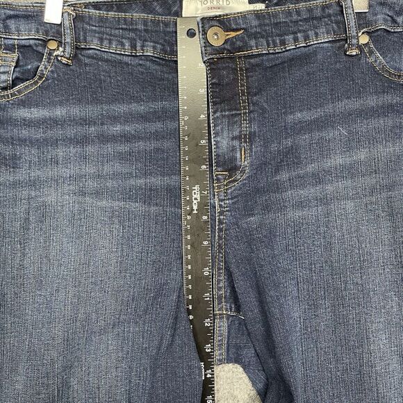 Torrid Jeans Womens 24XS Short Petite Blue Boot Cut Dark Wash High Rise Preppy - Picture 6 of 15